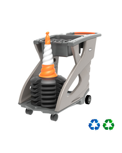 Skipper Unicart Transportwagen (Orange) – Mobiler Gerätewagen für Absperrtechnik