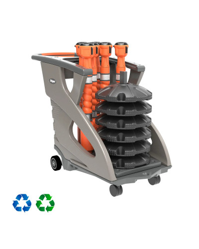 Skipper Unicart Transportwagen (Orange) – Mobiler Gerätewagen für Absperrtechnik