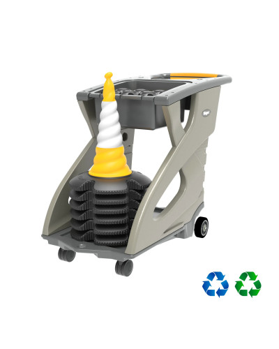 Skipper Yellow Unicart Transportwagen – Mobiler Gerätewagen für Absperrsysteme & Hygiene