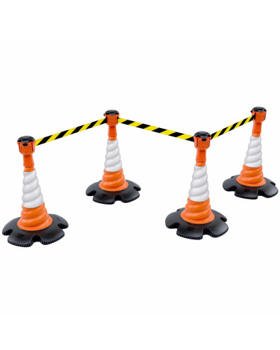 Skipper 36m Leitkegel-Absperr-Set (KIT04) | Orange | Schwarz-Gelb – Pylonen & Absperrband