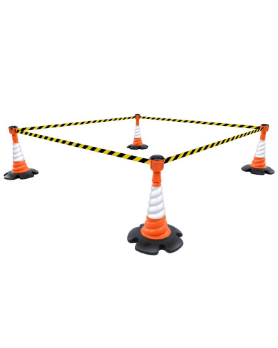 Skipper 36m Leitkegel-Absperr-Set (KIT04) | Orange | Schwarz-Gelb – Pylonen & Absperrband