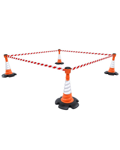 Skipper 36m Leitkegel-Absperr-Set (KIT04) | Orange | Rot-Weiß – Pylonen & Absperrband