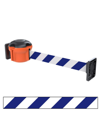 Gurtbandkassetten-Set Skipper XS 9m zur Wandmontage, inkl. 2 Wand-Clips | Orange | Blau-Weiß (KIT11)