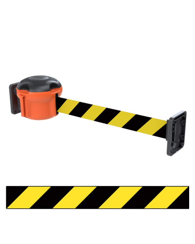 Gurtbandkassetten-Set Skipper XS 9m zur Wandmontage, inkl. 2 Wand-Clips | Orange | Gelb-Schwarz (KIT11)
