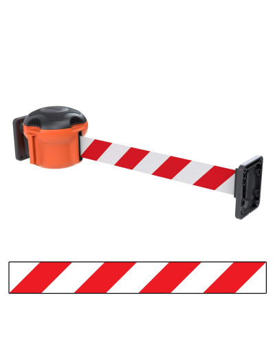 Gurtbandkassetten-Set Skipper XS 9m zur Wandmontage, inkl. 2 Wand-Clips | Orange | Rot-Weiß (KIT11)