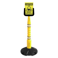 Skipper Mobile Parking Sign with A4 Sign Holder and Fillable Base | Yellow