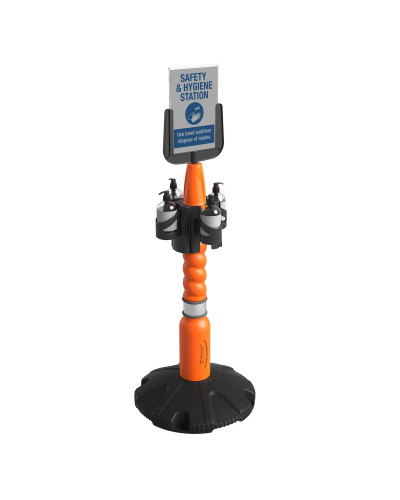 Skipper Safety Station 1 Abfall- & Recyclingstation (KIT01) | Orange – Personenleitsysteme & Rammschutz