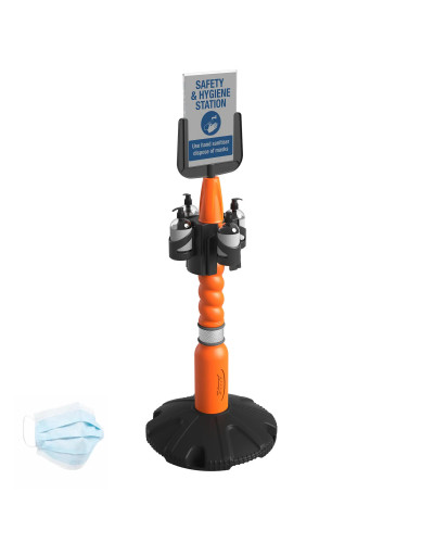 Skipper Safety Station 1 Abfall- & Recyclingstation (KIT01) | Orange – Personenleitsysteme & Rammschutz