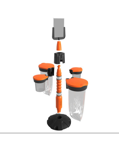 Skipper Safety Station 1 Abfall- & Recyclingstation (KIT01) | Orange – Personenleitsysteme & Rammschutz