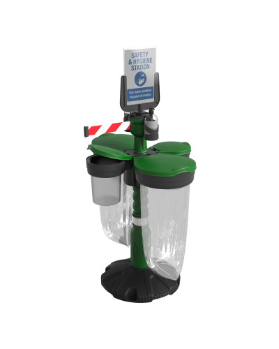 Skipper Safety Station 2 Hygiene- & PPE-Set (KIT02) | Gelb | Rot-Weiß – Personenleitsysteme & Rammschutz