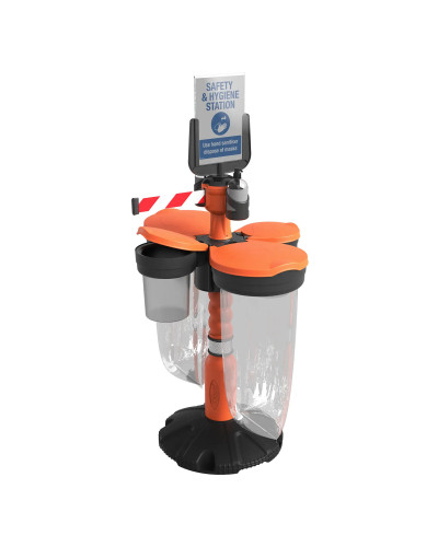 Skipper Safety Station 2 Hygiene- & PPE-Set (KIT02) | Gelb | Rot-Weiß – Personenleitsysteme & Rammschutz
