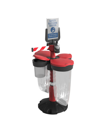 Skipper Safety Station 2 Hygiene- & PPE-Set (KIT02) | Gelb | Rot-Weiß – Personenleitsysteme & Rammschutz