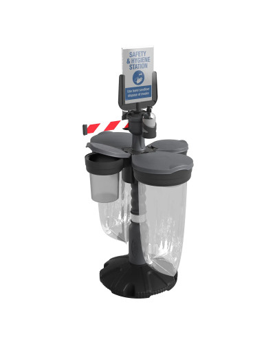 Skipper Safety Station 2 Hygiene- & PPE-Set (KIT02) | Gelb | Rot-Weiß – Personenleitsysteme & Rammschutz