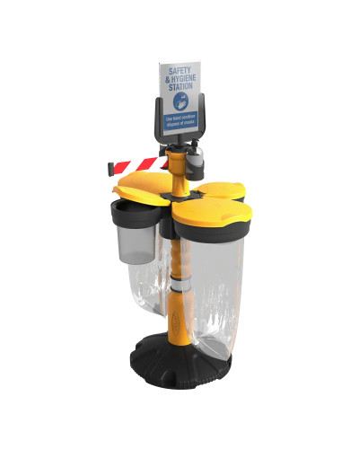 Skipper Safety Station 2 Hygiene- & PPE-Set (KIT02) | Gelb | Rot-Weiß – Personenleitsysteme & Rammschutz