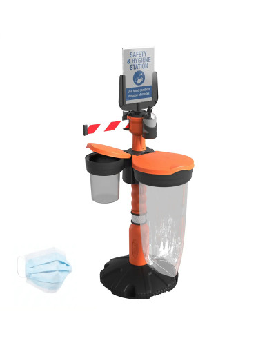 Skipper Safety Station 3 Hygiene- & PPE-Set (KIT03) | Gelb | Rot-Weiß – Personenleitsysteme & Absperrtechnik