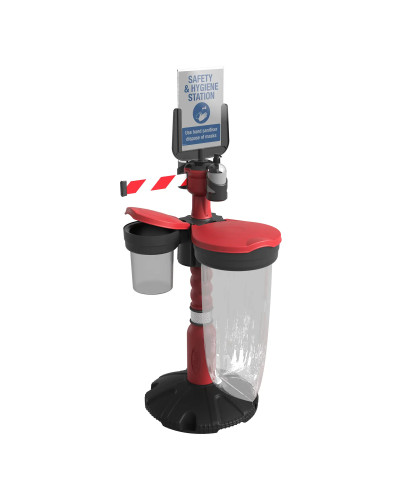Skipper Safety Station 3 Hygiene- & PPE-Set (KIT03) | Gelb | Rot-Weiß – Personenleitsysteme & Absperrtechnik