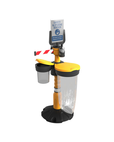 Skipper Safety Station 3 Hygiene- & PPE-Set (KIT03) | Gelb | Rot-Weiß – Personenleitsysteme & Absperrtechnik