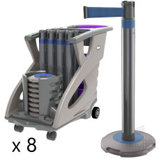 Skipper Q Personenleitsystem 24m 8er-Set mit Unicart | Silber | Blau