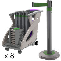 Skipper Q Personenleitsystem 24m 8er-Set mit Unicart | Silber | Grün