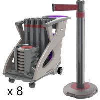 Skipper Q Personenleitsystem 24m 8er-Set mit Unicart | Silber | Rot