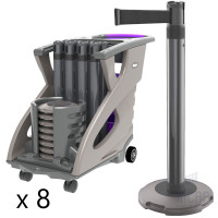 Skipper Q Personenleitsystem 24m 8er-Set mit Unicart | Silber | Schwarz