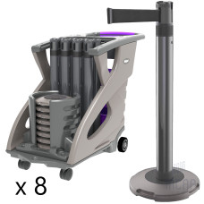 Skipper Q Personenleitsystem 24m 8er-Set mit Unicart | Silber | Schwarz