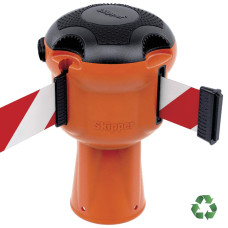 Gurtbandkassette Skipper 9m | Orange, rot-weiße Absperrung