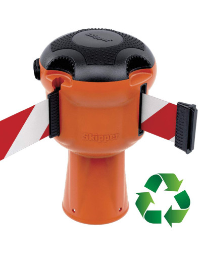 Gurtbandkassette Skipper 9m | Orange & gelb-schwarzes Warnband kaufen