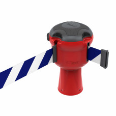 Gurtbandkassette Skipper 9m | Rot, blau-weiße Absperrung