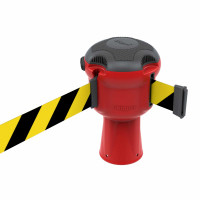 Leitkegelaufsatz Skipper mit Absperrband 9m | Rot, schwarz-gelbes Gurtband