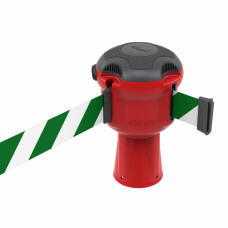 Gurtbandkassette Skipper 9m | Rot, grün-weiße Absperrung