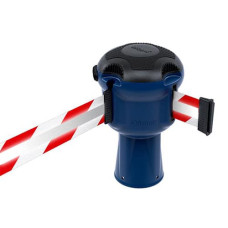 Gurtbandkassette Skipper 9m | Blau, Reflektierendes Gurtband rot-weiß gestreiftes