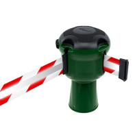 Leitkegelaufsatz Skipper mit Absperrband 9m | Grün, Reflektierendes Gurtband rot-weiß gestreiftes