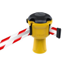 Gurtbandkassette Skipper 9m | Gelb, Reflektierendes Gurtband rot-weiß gestreiftes