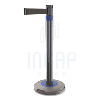 Skipper Q Retractable Barrier Post 3m | Silver/Blue | Black
