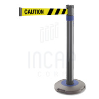 Personenleitsystem Skipper Q mit 3m Gurtband | Silber/Blau | Gelb "CAUTION"