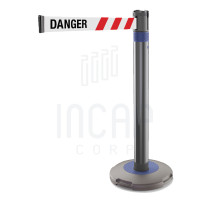 Abgrenzungsständer Skipper Q mit 3m Gurt | Silber/Blau | Rot-Weiß "DANGER"