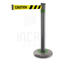 Skipper Q Retractable Barrier Post 3m | Silver/Green | Yellow 