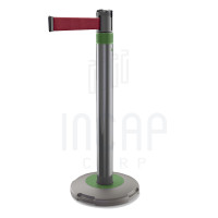 Skipper Q Retractable Barrier Post 3m | Silver/Green | Red