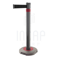 Skipper Q Retractable Barrier Post 3m | Silver/Red | Black