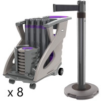 Skipper Q Personenleitsystem 24m 8er-Set mit Unicart | Silber | Schwarz