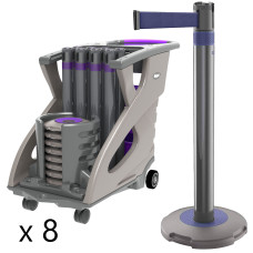 Skipper Q Personenleitsystem 24m 8er-Set mit Unicart | Silber | Blau