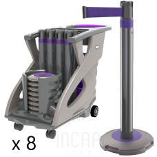 Skipper Q Personenleitsystem 24m 8er-Set mit Unicart | Silber | Lila