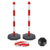 Chain stand Ø 40 mm made of plastic, red-white, total height approx. 900 mm above ground 