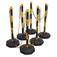Chain stand Ø 40 mm made of plastic, black yellow, total height approx. 900 mm above ground 