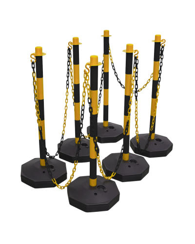 Chain stand Ø 40 mm made of plastic, black yellow, total height approx. 900 mm above ground . Buy in the online store.