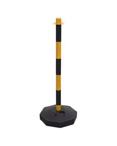 Chain stand Ø 40 mm made of plastic, black yellow, total height approx. 900 mm above ground . Buy in the online store.
